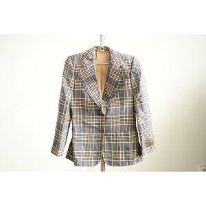 Vintage Gucci Glen 2-Button Plaid Check Blazer Size 38